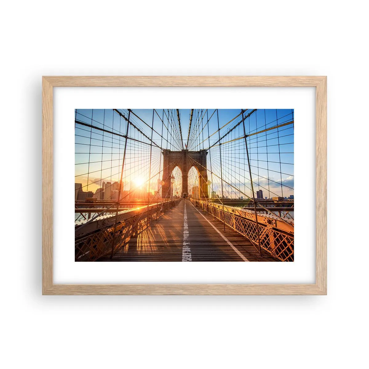 Affiche dans un chêne clair - Poster - Sur le pont d'or - 40x30 cm
