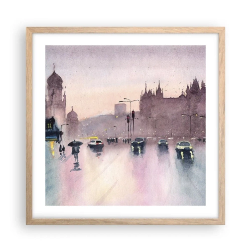 Affiche dans un chêne clair - Poster - Dans une brume pluvieuse - 50x50 cm