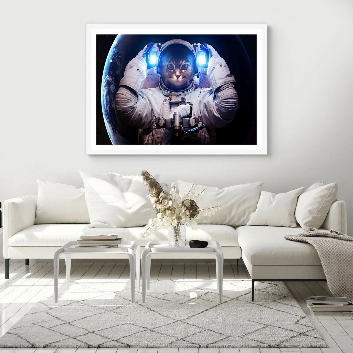 Affiche dans un cadre blanc - Poster - Houston, vous avez un problème - 50x40 cm