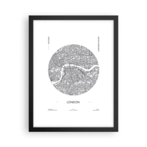 Affiche dans un cadre noir - Poster - Anatomie de Londres - 30x40 cm