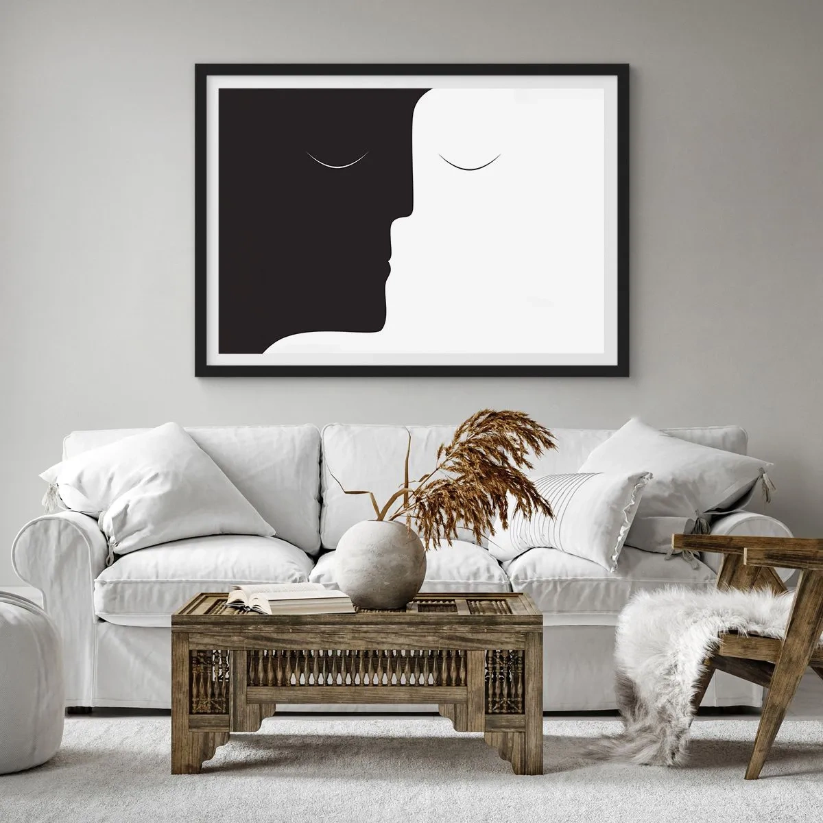 Affiche dans un cadre noir - Poster - Unité des contraires - 50x40 cm