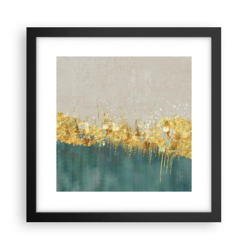 Affiche dans un cadre noir - Poster - La frontière dorée - 30x30 cm