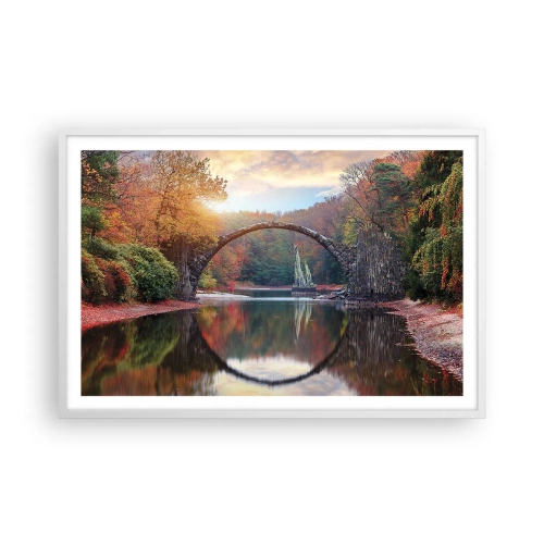 Affiche dans un cadre blanc - Poster - De l'autre cote du miroir - 91x61 cm