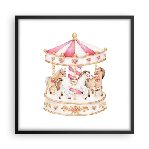 Affiche dans un cadre noir - Poster - Le doux monde de l'enfance - 50x50 cm