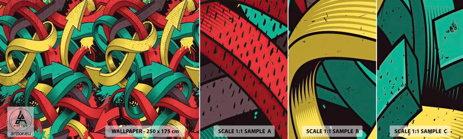 Échantillon De Papier Peint Standard Eco - Quel chemin vers le but ? - Abstraction, Morceau, BD - 100x30 cm