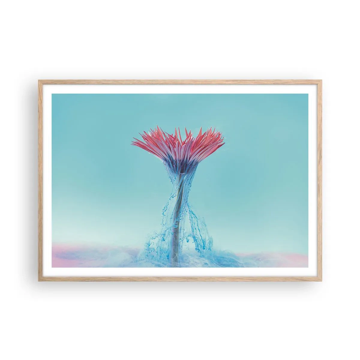 Affiche dans un chêne clair - Poster - Dans une étreinte vivifiante - 100x70 cm