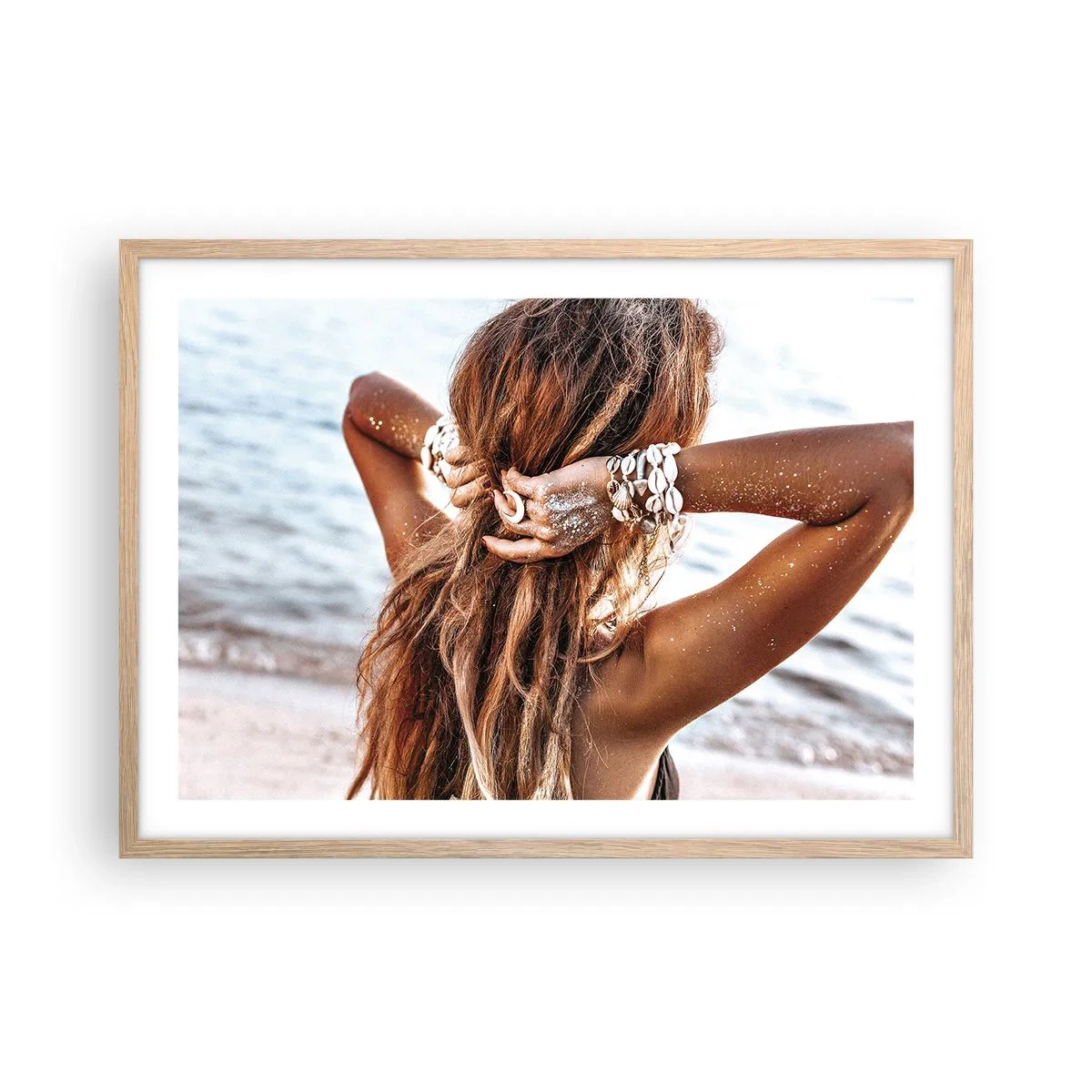 Affiche dans un chêne clair - Poster - La soeur de l'eau et du soleil - 70x50 cm