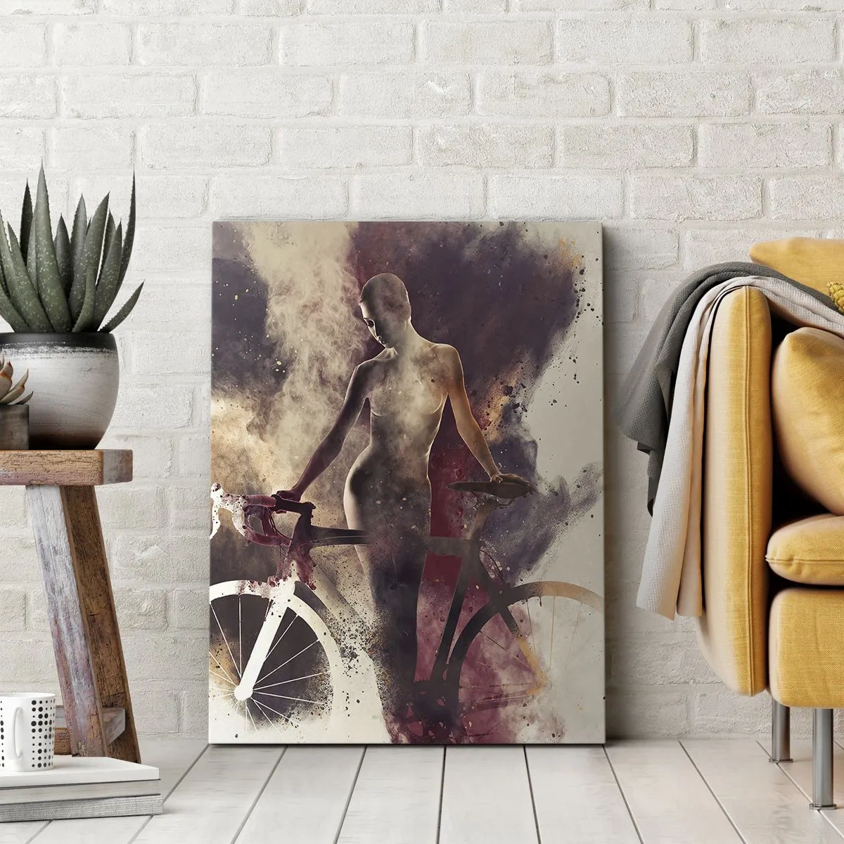 Impression sur toile - Image sur toile - Une âme de vélo aux formes marbrées - 45x80 cm