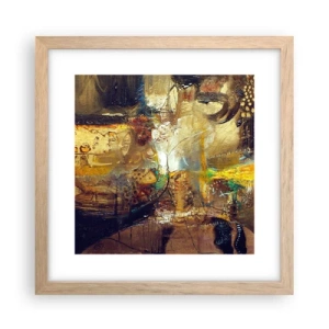 Affiche dans un chêne clair - Poster - Froid, tiède, chaud - 30x30 cm