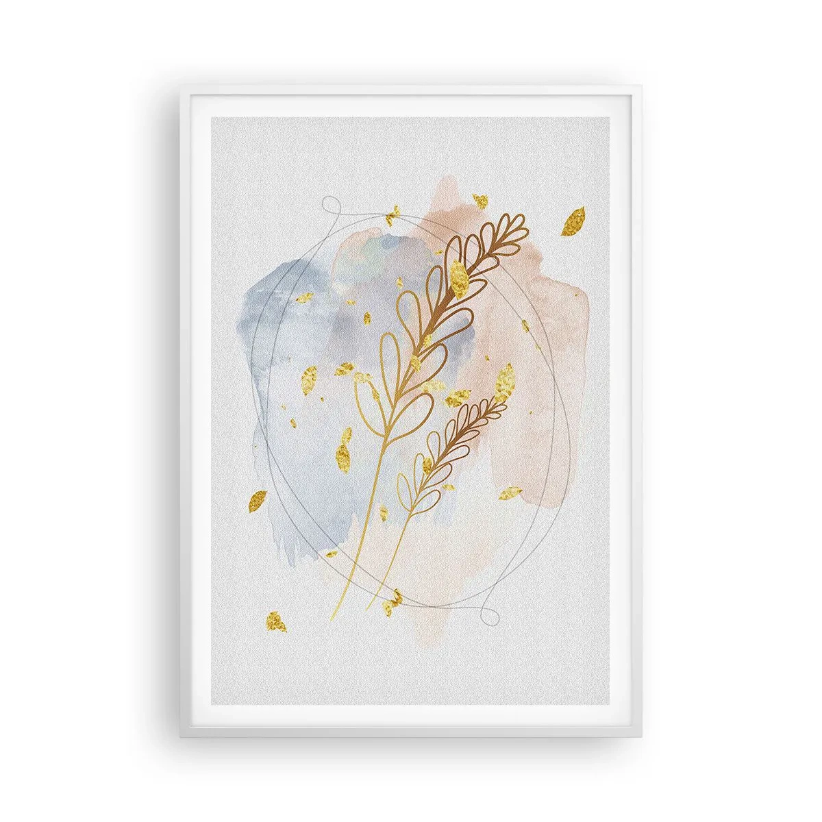 Affiche dans un cadre blanc - Poster - Explosion d'or - 70x100 cm