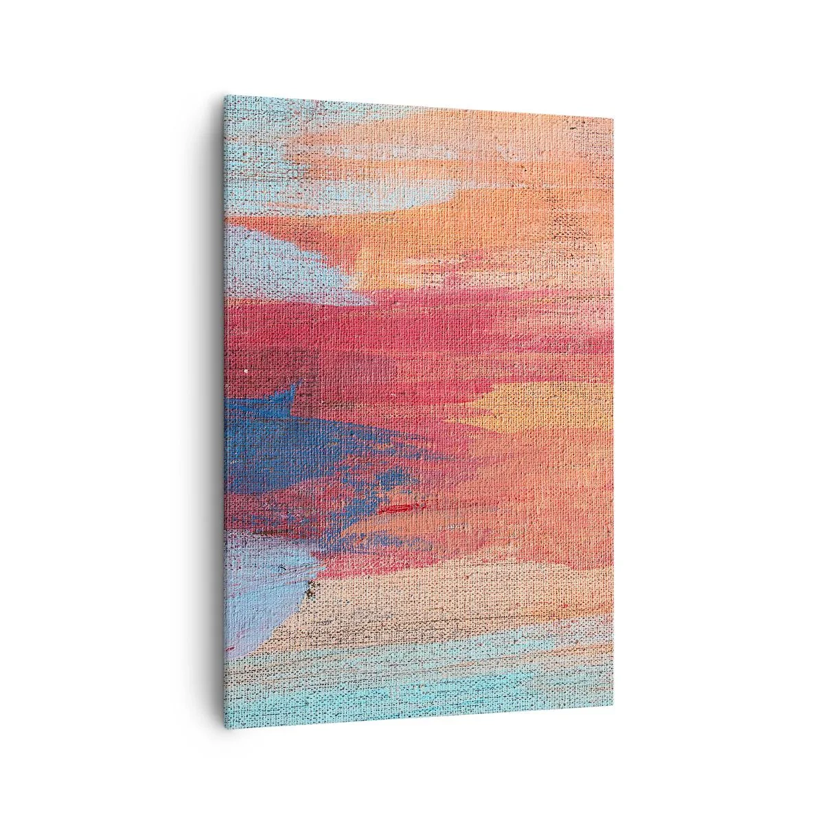 Impression sur toile - Image sur toile - Coups de pinceau abstraits et colorés - 70x100cm - Ecoulement de l'arc-en ciel - Décoration murale moderne pour le salon et la chambre ARTTOR