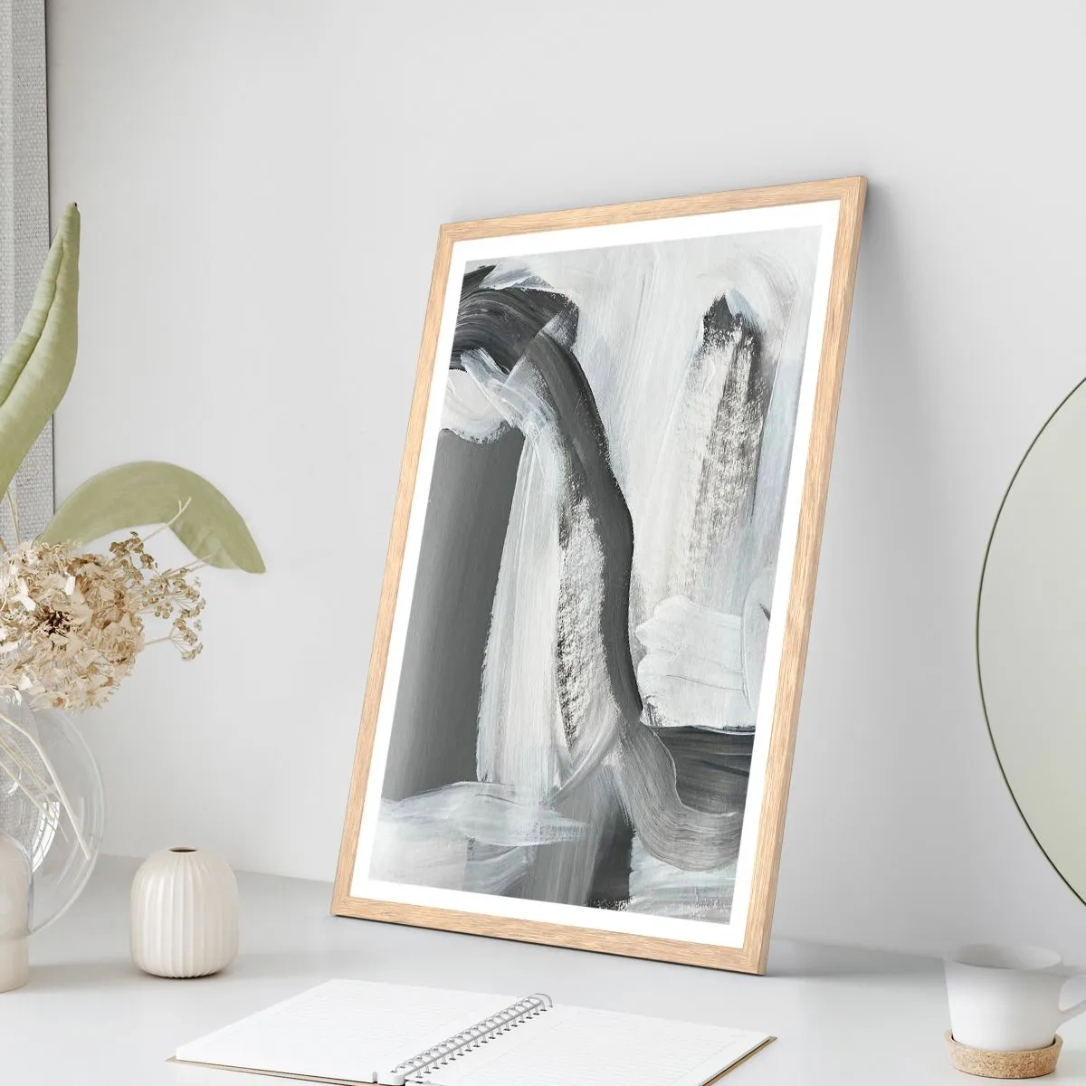 Affiche dans un chêne clair - Poster - Un geste décisif - 50x70 cm