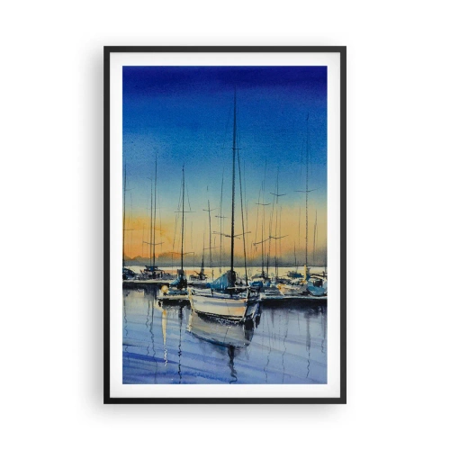 Affiche dans un cadre noir - Poster - Fin d'une belle journée - 61x91 cm