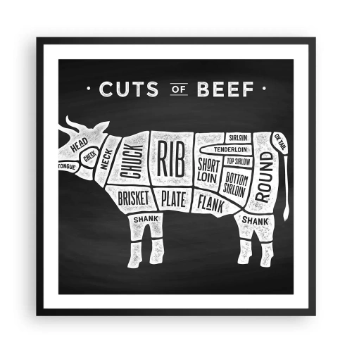 Affiche dans un cadre noir - Poster - L'art de la découpe - 60x60 cm