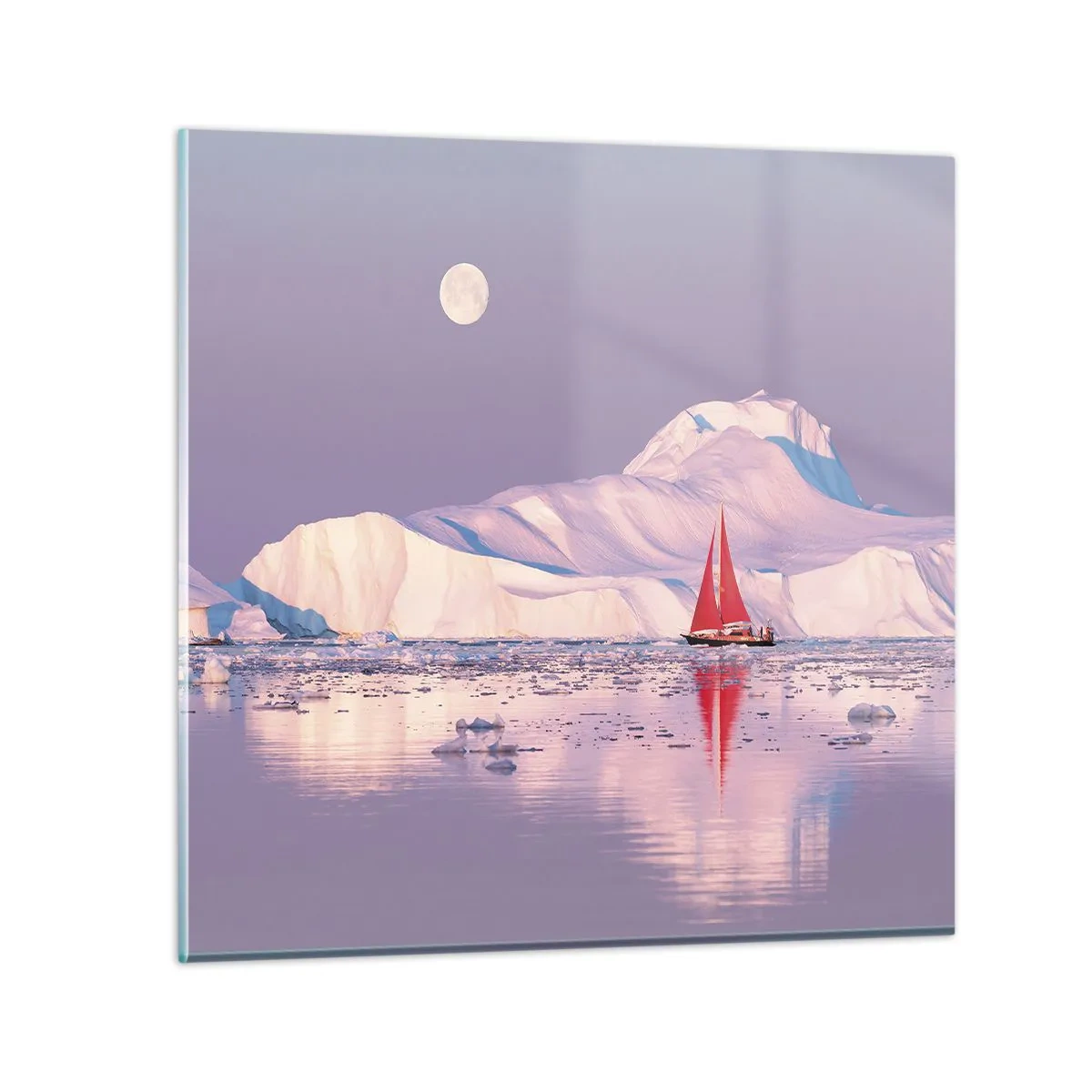 Impression sur verre - Image sur verre - La chaleur de la voile, le froid de la glace - 60x60 cm