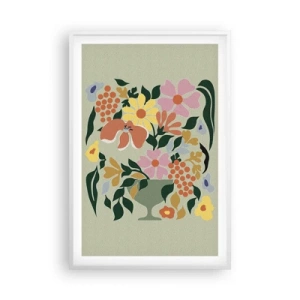 Affiche dans un cadre blanc - Poster - Un bouquet plein de vie - 61x91 cm