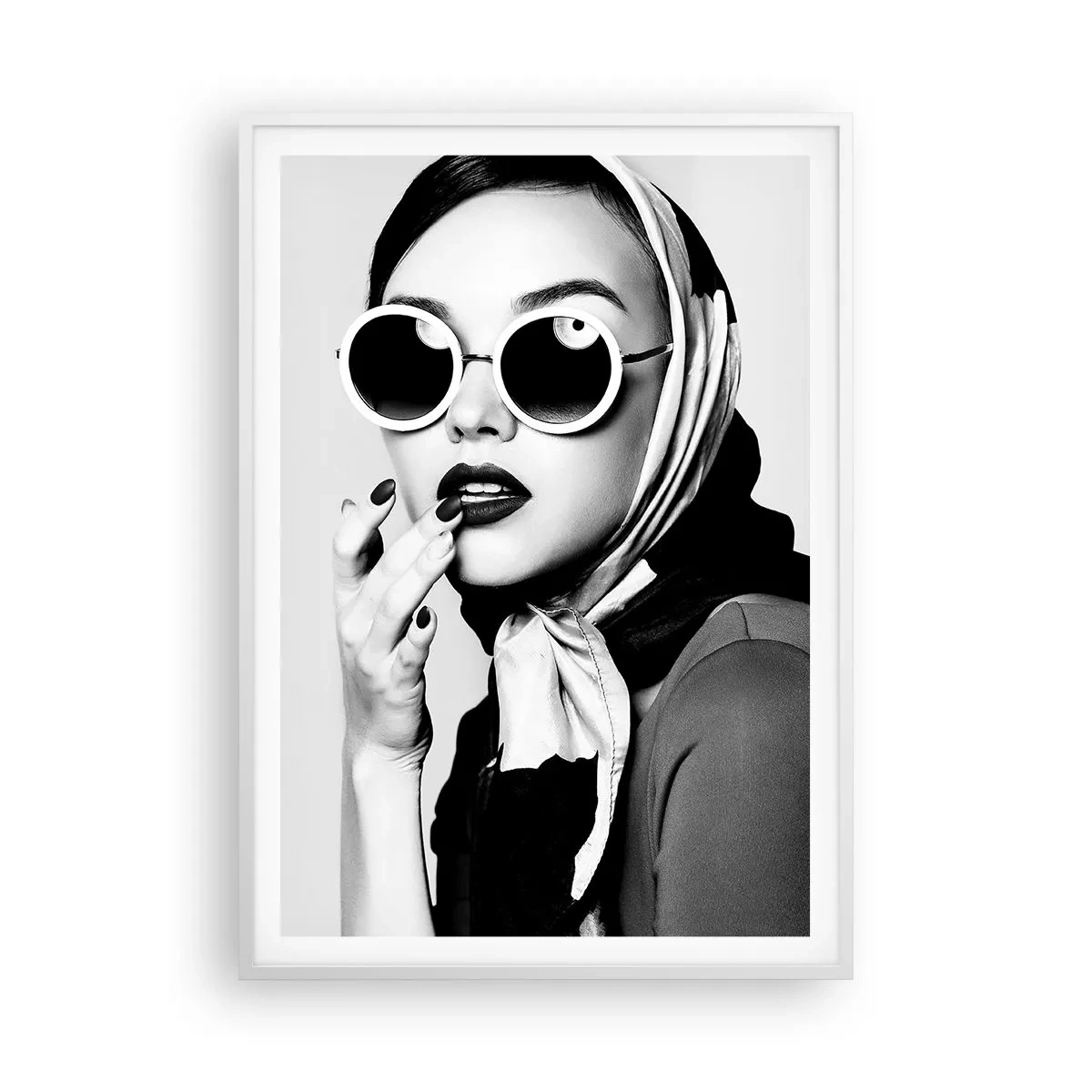 Affiche dans un cadre blanc - Poster - Salutations des années 60 - 70x100 cm