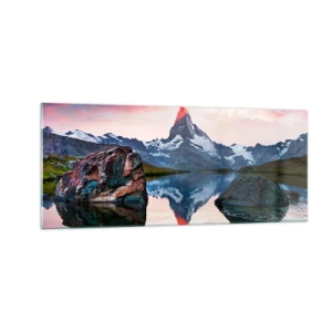 Impression sur verre - Image sur verre - Le coeur des montagnes est chaud - 100x40 cm
