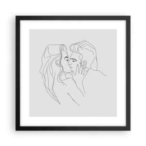 Affiche dans un cadre noir - Poster - La même ligne - 40x40 cm