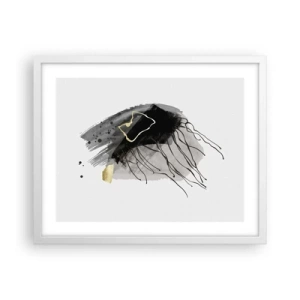 Affiche dans un cadre blanc - Poster - En noir et en or - 50x40 cm