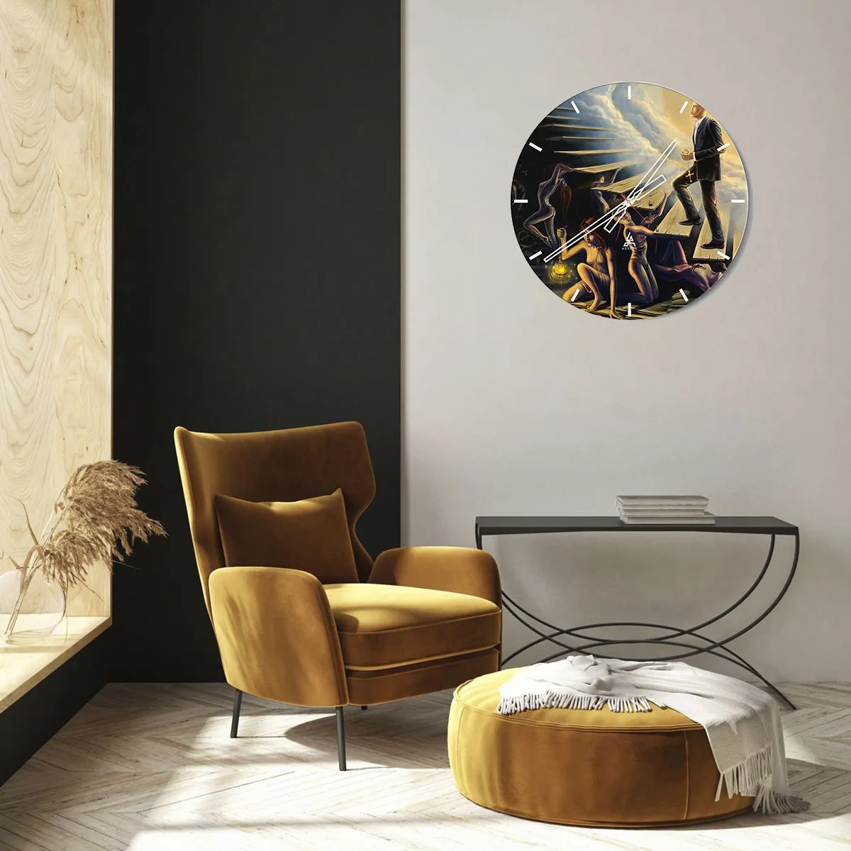 Horloge murale - Pendule murale - Voyage dantesque vers la lumière - 30x30 cm