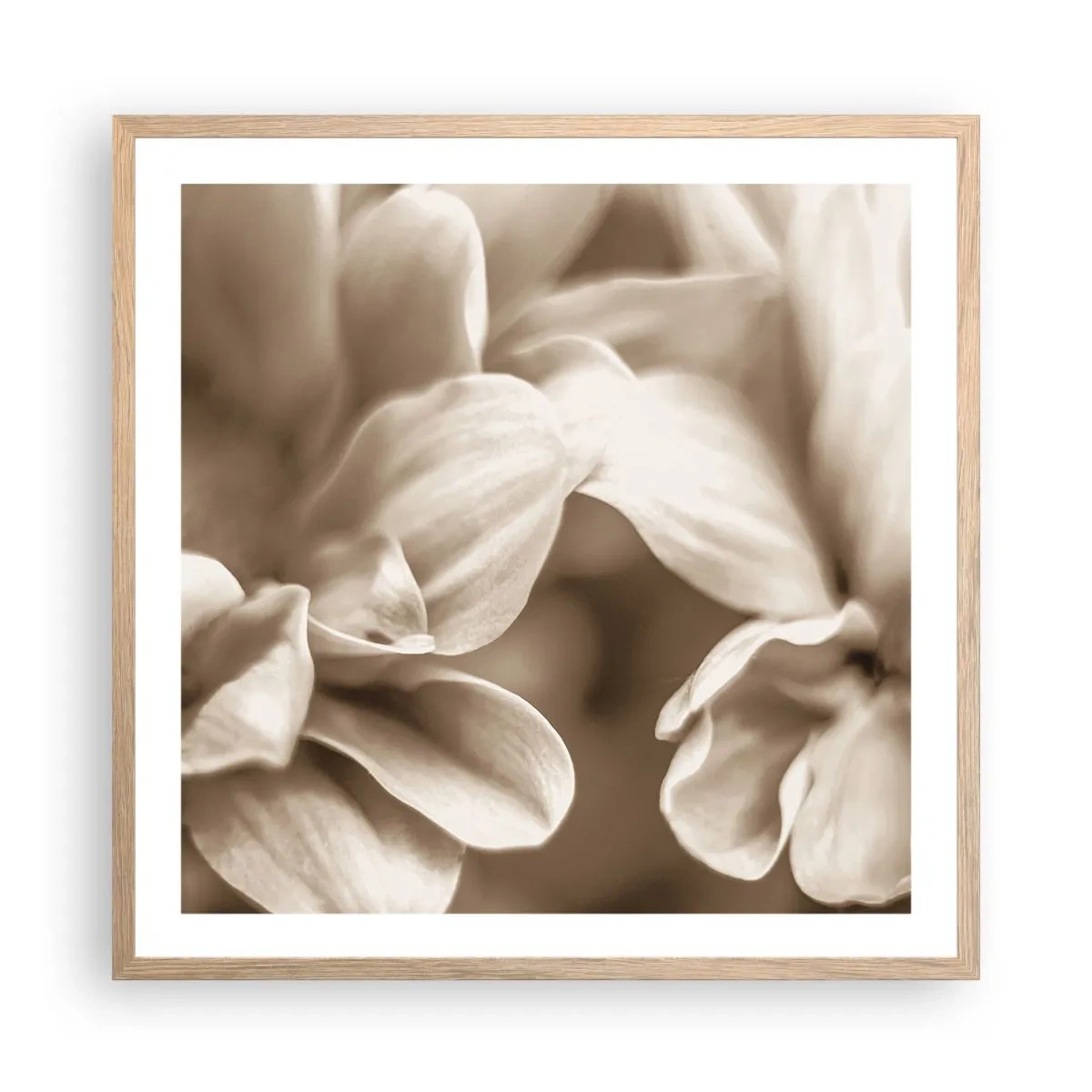 Affiche dans un chêne clair - Poster - Doux comme un sourire - 60x60 cm