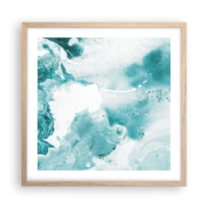 Affiche dans un chêne clair - Poster - Marécage bleu - 50x50 cm