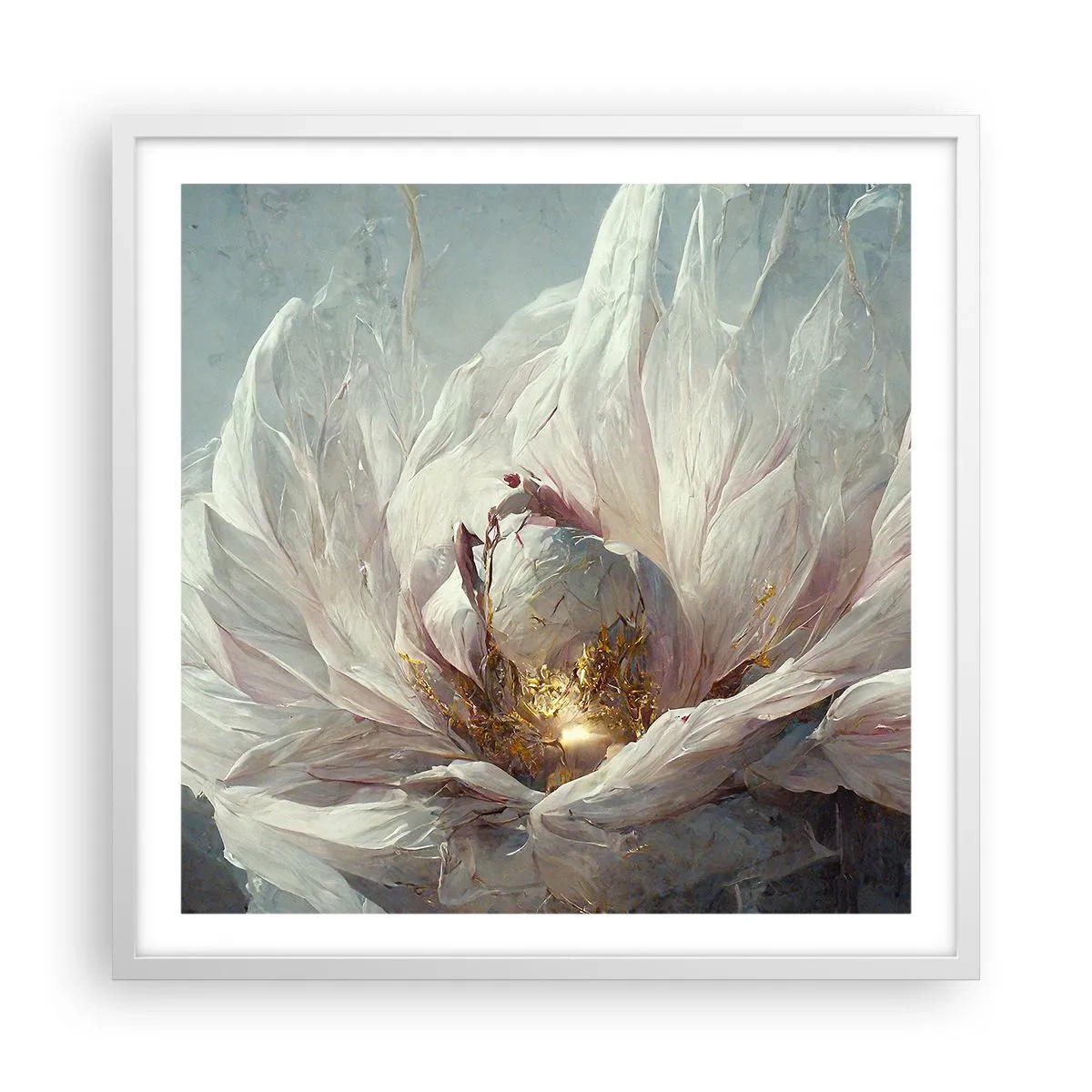 Affiche dans un cadre blanc - Poster - Il fleurit une fois tous les cent ans - 60x60 cm