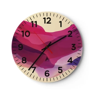 Horloge murale - Pendule murale - Vagues pourpre - 30x30 cm