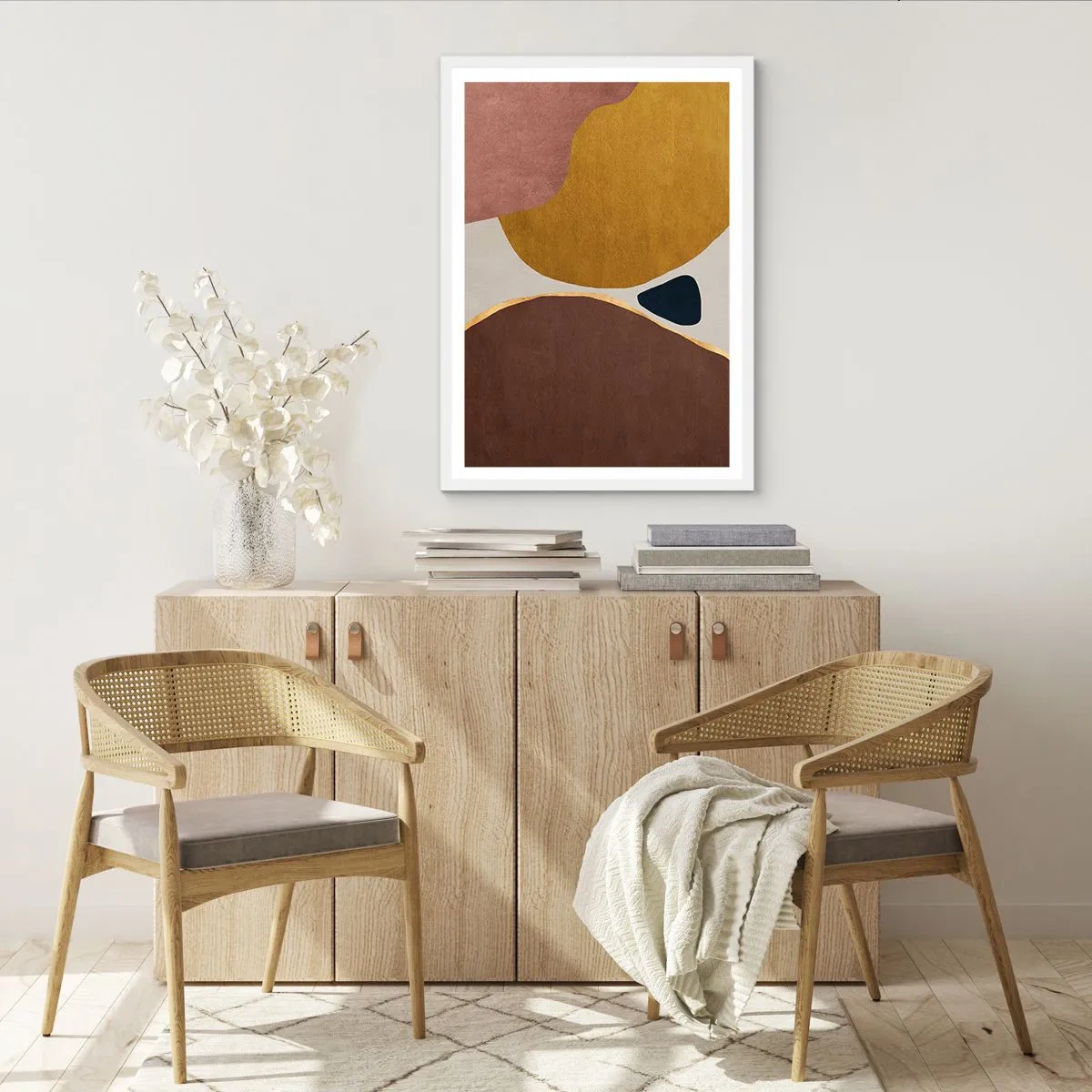 Affiche dans un cadre blanc - Poster - L'abstraction – une place dans l'espace - 70x100 cm