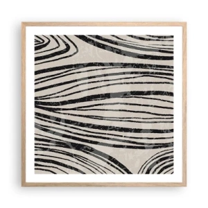 Affiche dans un chêne clair - Poster - Ligne de marécage - 60x60 cm