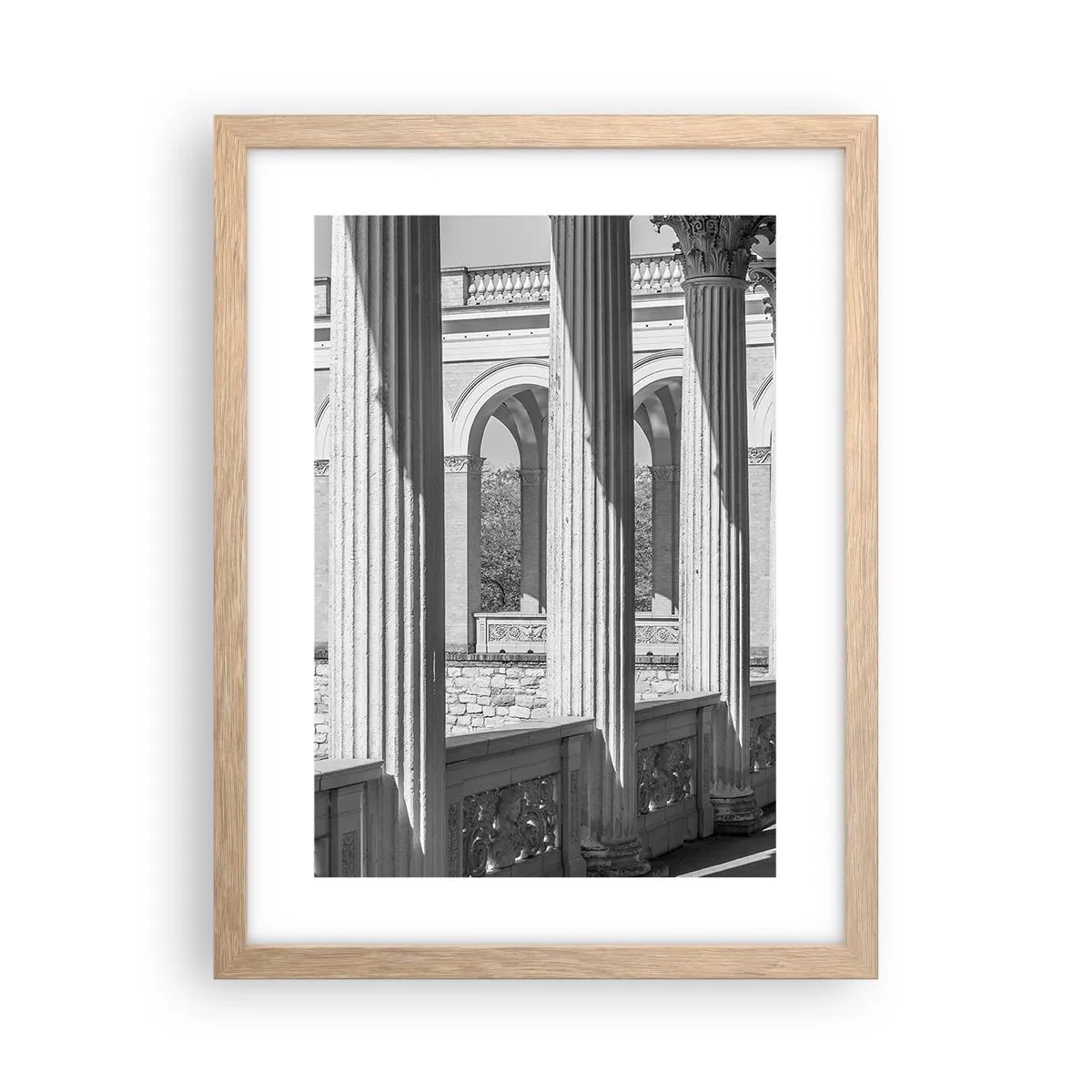 Affiche dans un chêne clair - Poster - Arcade ensoleillée - 30x40 cm