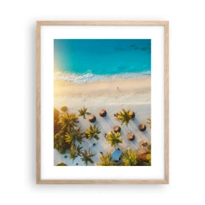 Affiche dans un chêne clair - Poster - Bienvenue au paradis - 40x50 cm