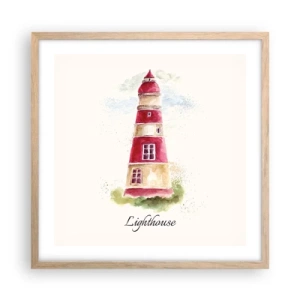 Affiche dans un chêne clair - Poster - Il y a toujours beau temps autour - 50x50 cm