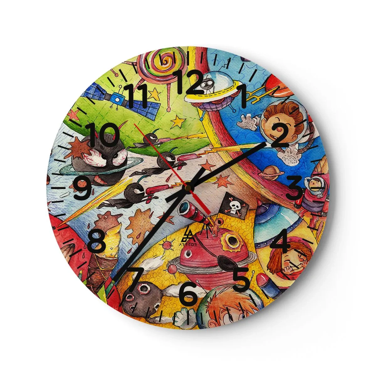 Horloge murale - Pendule murale - Grande aventure spatiale - 40x40 cm