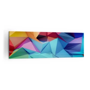 Impression sur toile - Image sur toile - Abstraction géométrique colorée aux couleurs vives - 160x50cm - Origami arc-en-ciel - Décoration murale moderne pour le salon et la chambre ARTTOR