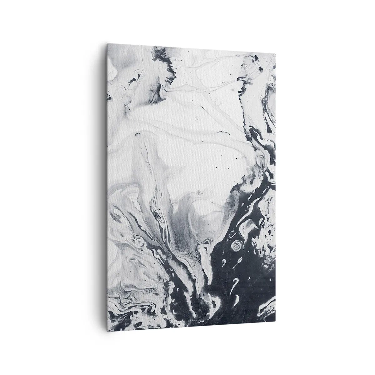 Impression sur toile - Image sur toile - Motif abstrait monochrome avec effet marbré - 80x120cm - Au centre de la Terre - Décoration murale moderne pour le salon et la chambre ARTTOR