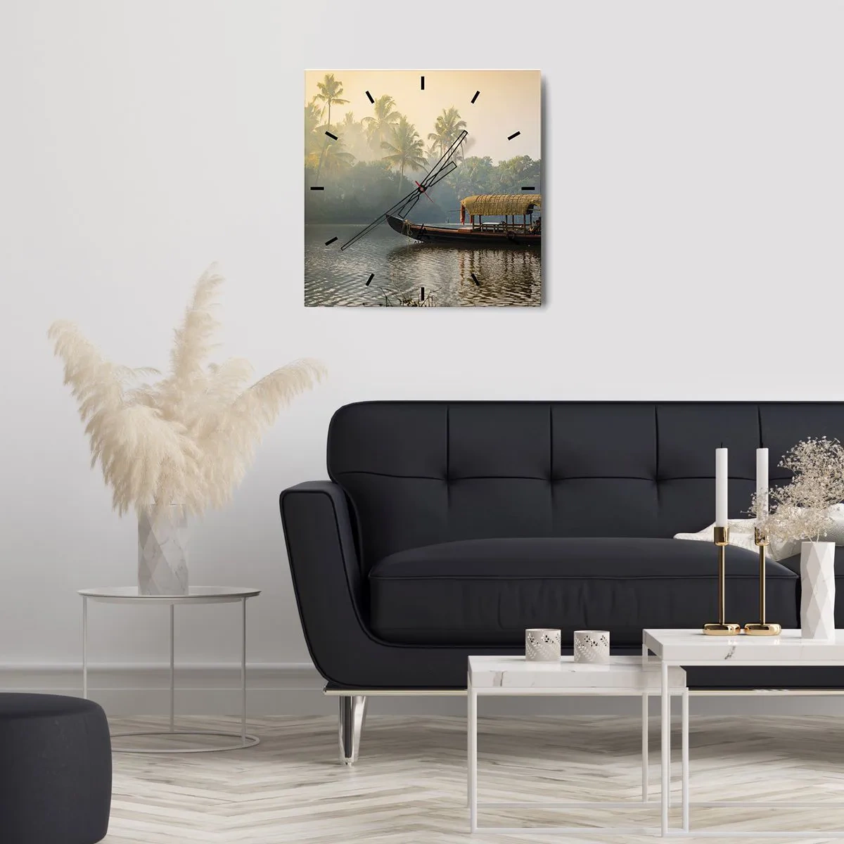 Horloge murale - Pendule murale - Maison sur la rivière - 40x40 cm