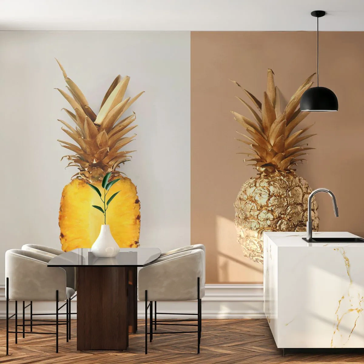 Papier Peint Photo Standard Eco - Ananas pour nous - Ananas, Fruit, Dessert - 350x256 cm