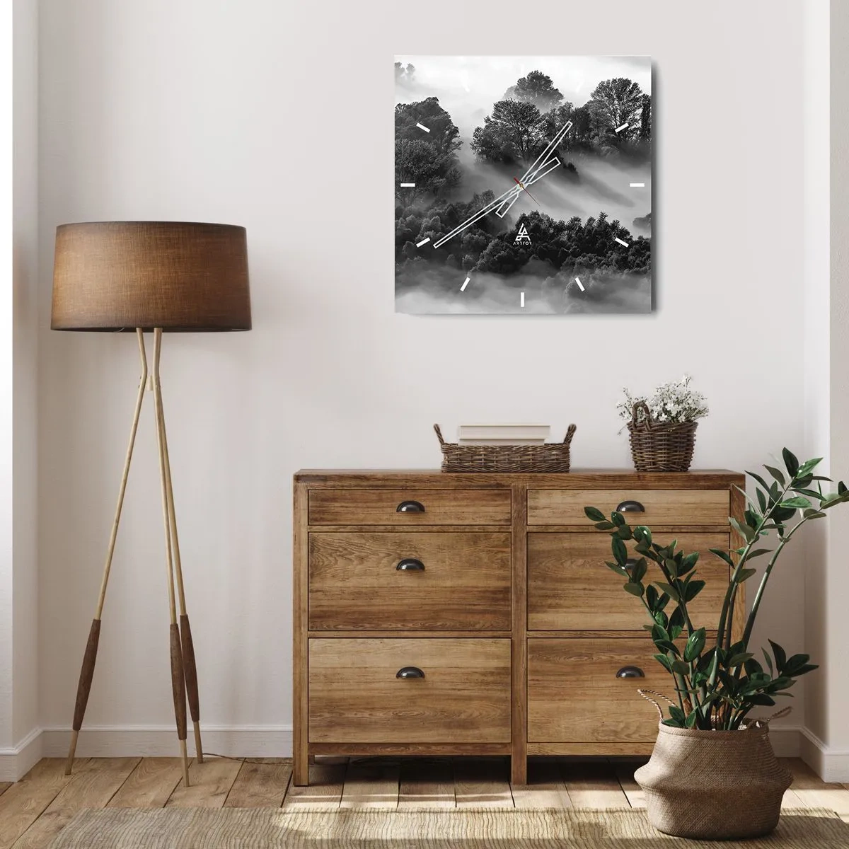 Horloge murale - Pendule murale - Sortir de son sommeil - 40x40 cm