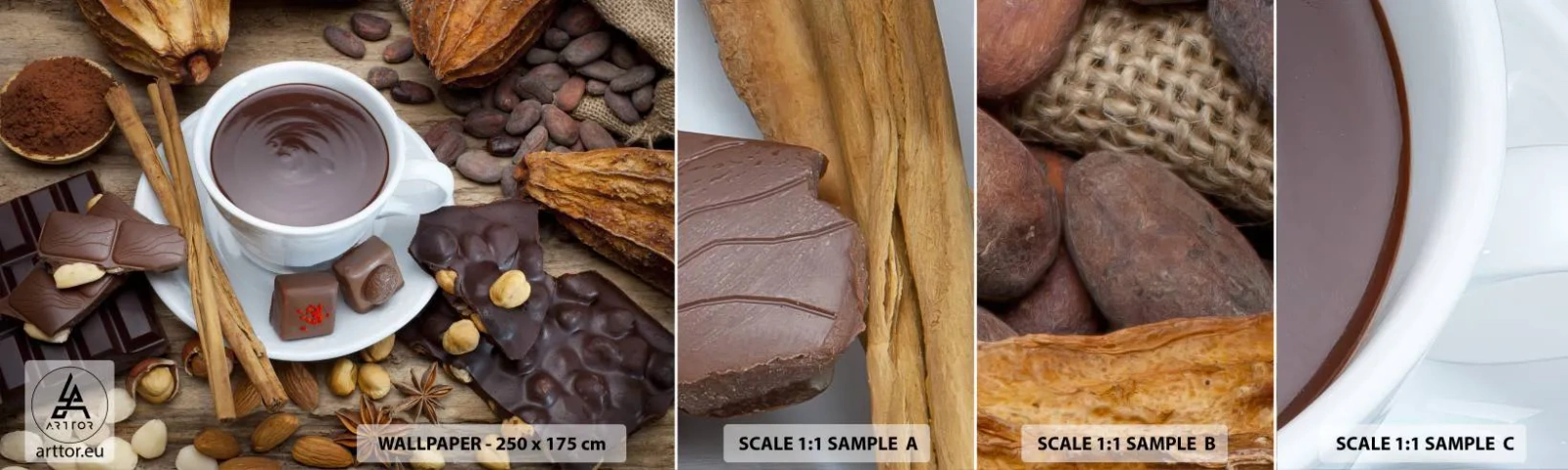 Échantillon De Papier Peint Standard Eco - D'une chocolaterie de conte de fées - La gastronomie, Chocolat, Café - 100x30 cm