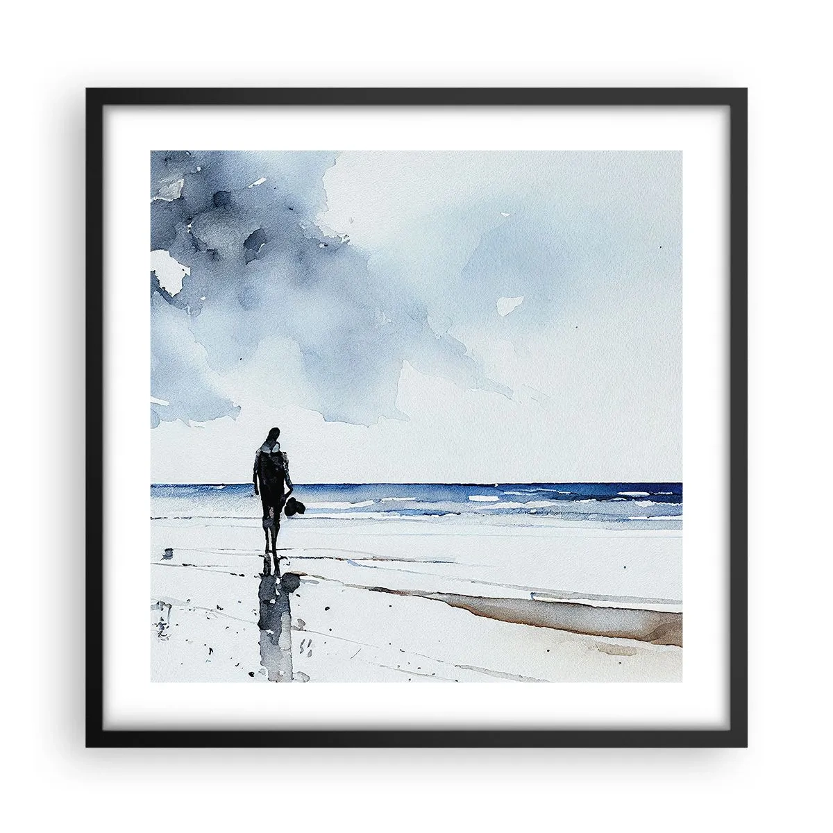 Affiche dans un cadre noir - Poster - Conversation avec la mer - 50x50 cm