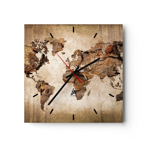 Horloge murale - Pendule murale - Découverte du monde - 40x40 cm