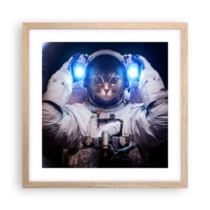 Affiche dans un chêne clair - Poster - Houston, vous avez un problème - 40x40 cm