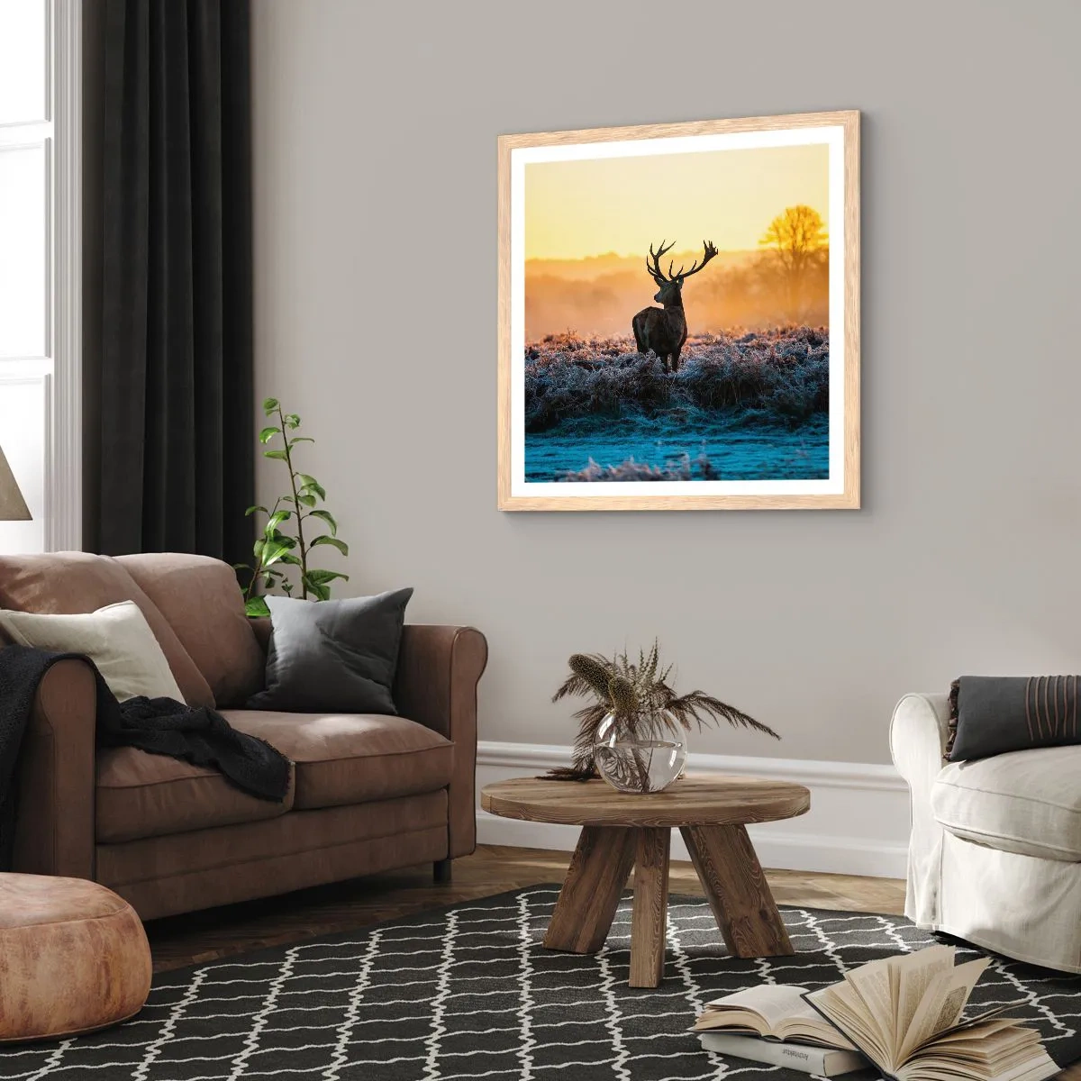 Affiche dans un chêne clair - Poster - Couronné pour sa succession - 40x40 cm