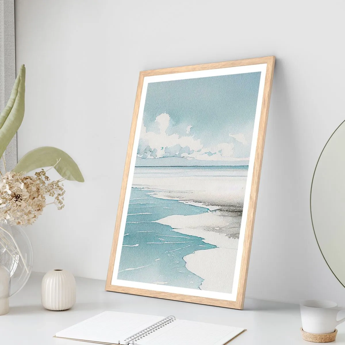 Affiche dans un chêne clair - Poster - Marée douce - 40x50 cm