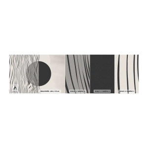 Échantillon de Papier Peint Autocollant Deluxe Sticker - Demi composition - Abstraction, Morceau, Noir et blanc - 100x30 cm