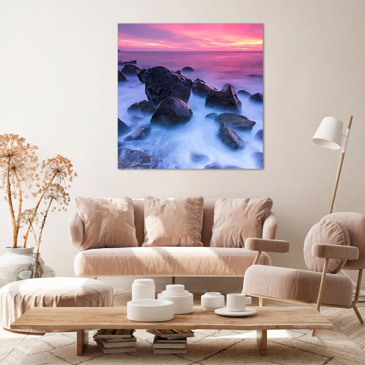 Impression sur toile - Image sur toile - Naissance dans la lumière et le brouillard - 40x40 cm