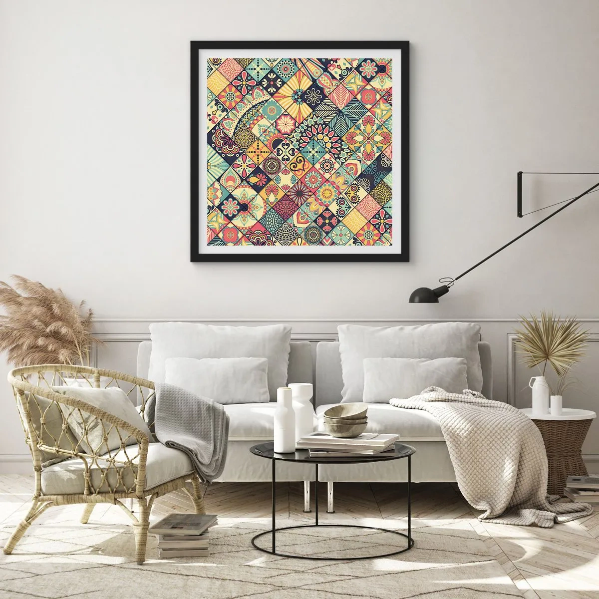 Affiche dans un cadre noir - Poster - Ambiance marocaine - 30x30 cm
