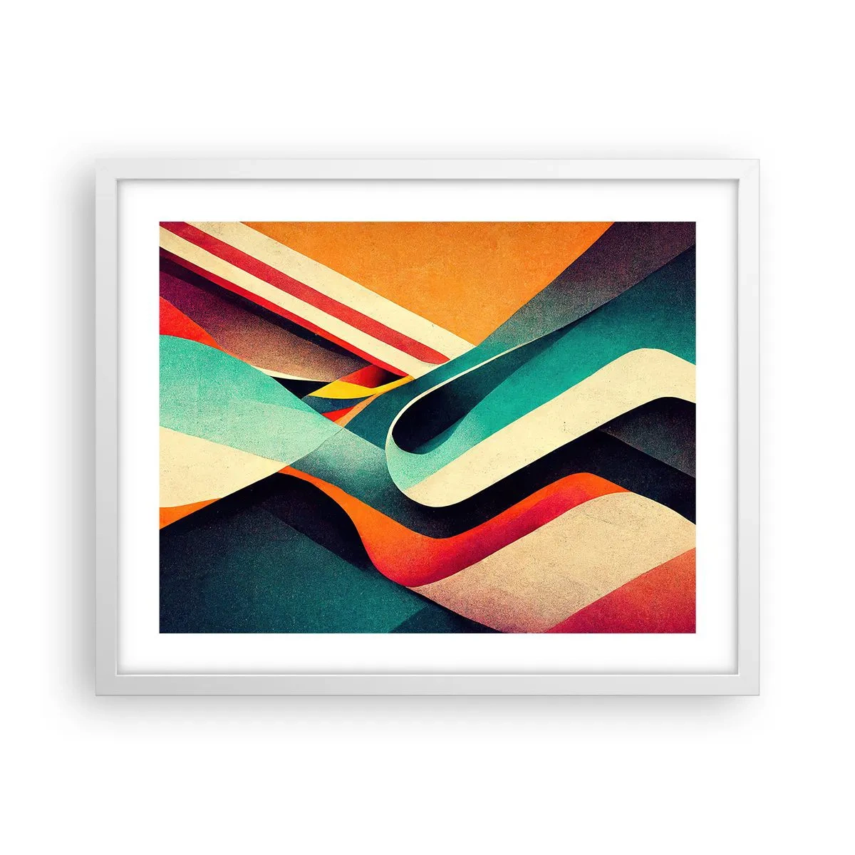 Affiche dans un cadre blanc - Poster - Composition intense - 50x40 cm